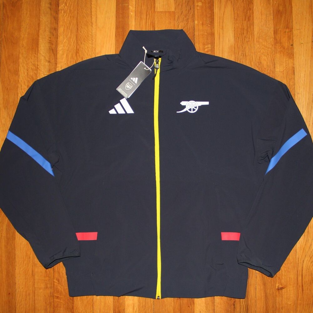 Adidas Arsenal FC Z.N.E. Anthem Soccer Jacket Mens M Navy Blue